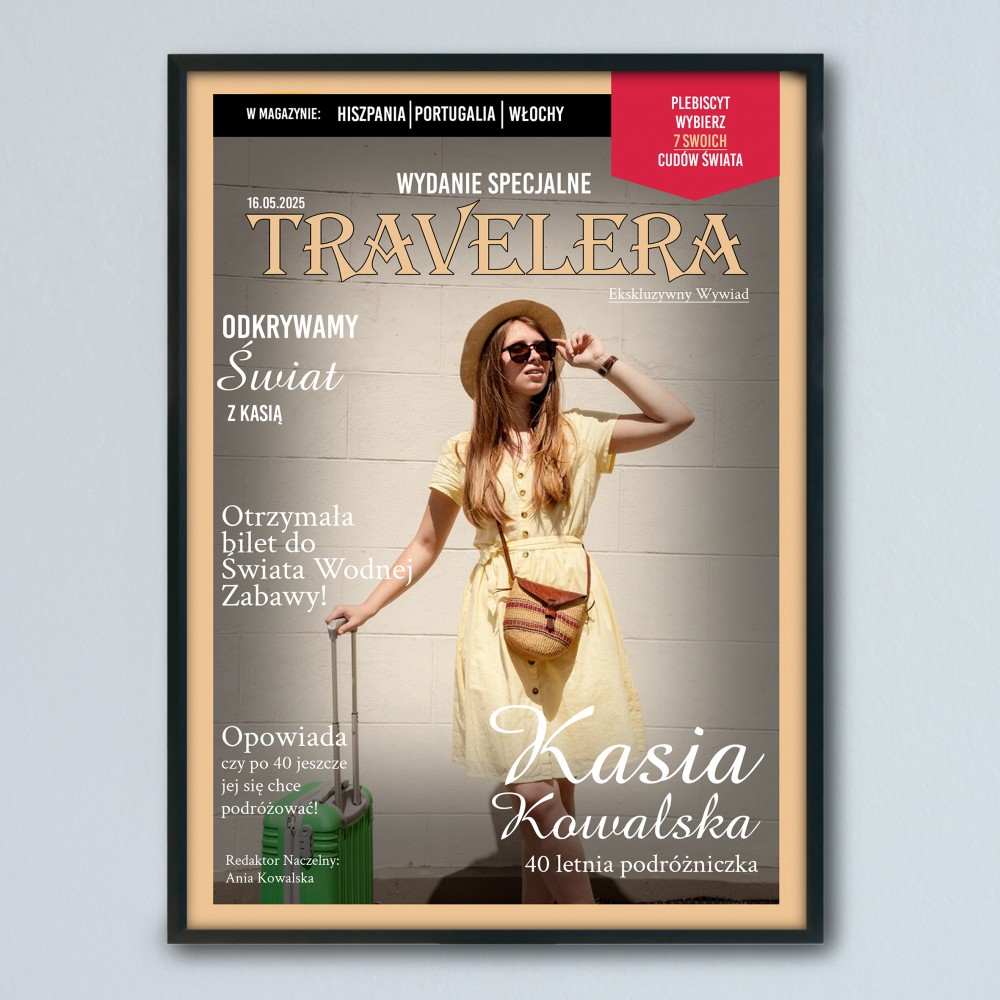 Personalizowana okładka gazety TRAVELER z Twoim zdjęciem