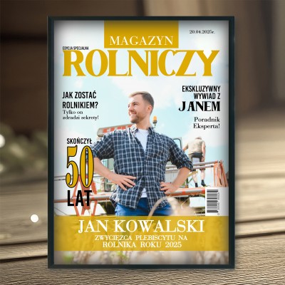 Plakat ROLNIK – personalizowana okładka magazynu z Twoim zdjęciem | Prezent dla Rolnika