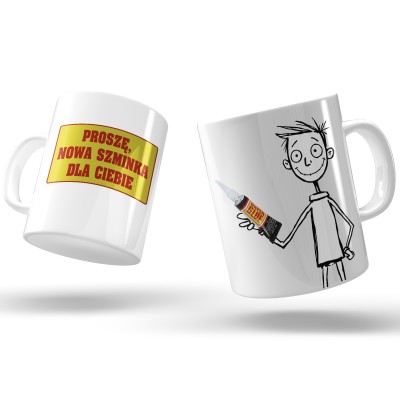 Śmieszny kubek z nadrukiem – zabawna grafika i tekst