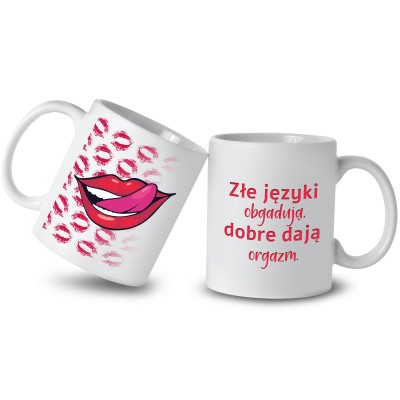 Kubek „Złe języki obgadują, dobre dają orgazm” – odważny i śmieszny prezent z przymrużeniem oka