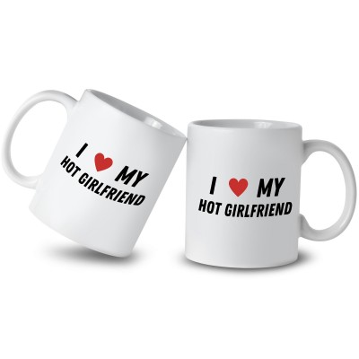 Kubek „I ❤️ MY HOT GIRLFRIEND” – śmieszny i romantyczny prezent dla dziewczyny