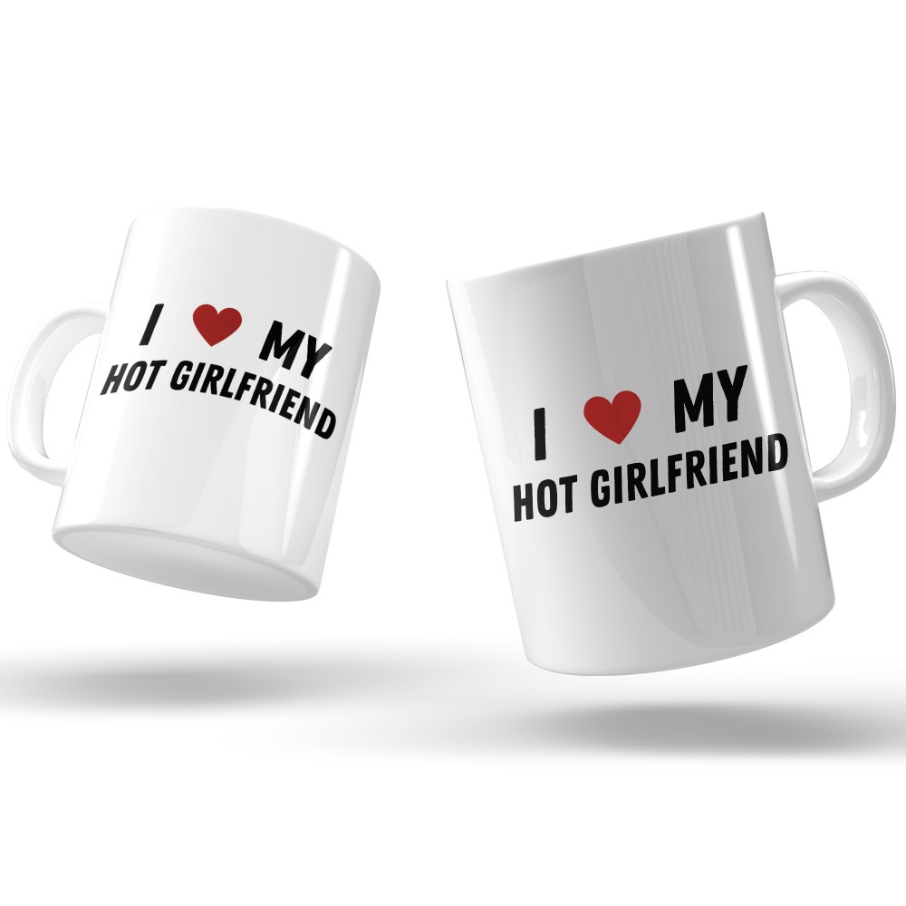 Kubek „I ❤️ MY HOT GIRLFRIEND” – śmieszny i romantyczny prezent dla dziewczyny