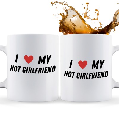 Kubek „I ❤️ MY HOT GIRLFRIEND” – śmieszny i romantyczny prezent dla dziewczyny