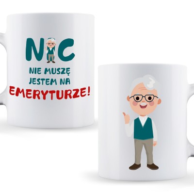 Kubek prezent z humorem dla emeryta
