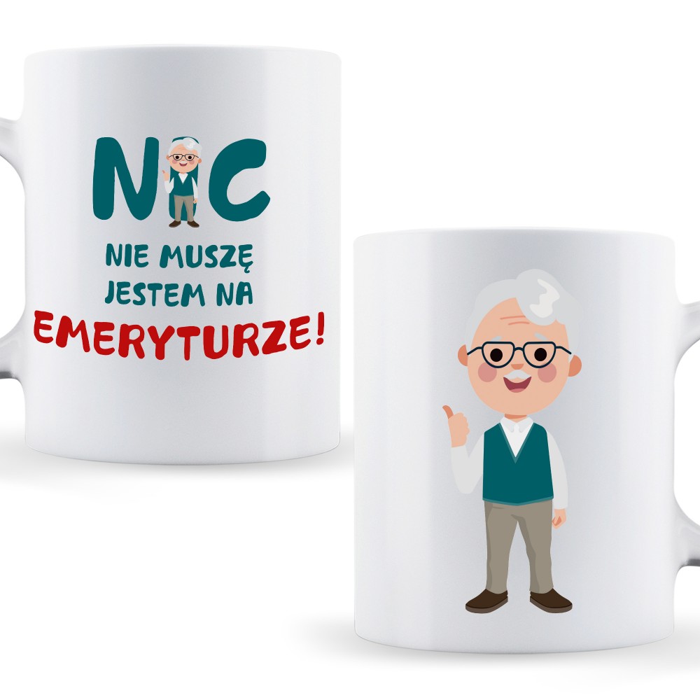 Kubek prezent z humorem dla emeryta