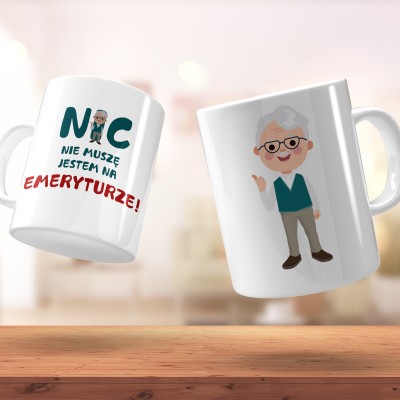 Kubek prezent z humorem dla emeryta