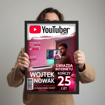 Okładka Magazynu YOUTUBER – Personalizowany Plakat A4 | Podaruj Moment Sławy