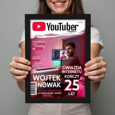 Okładka Magazynu YOUTUBER – Personalizowany Plakat A3 | Podaruj Moment Sławy