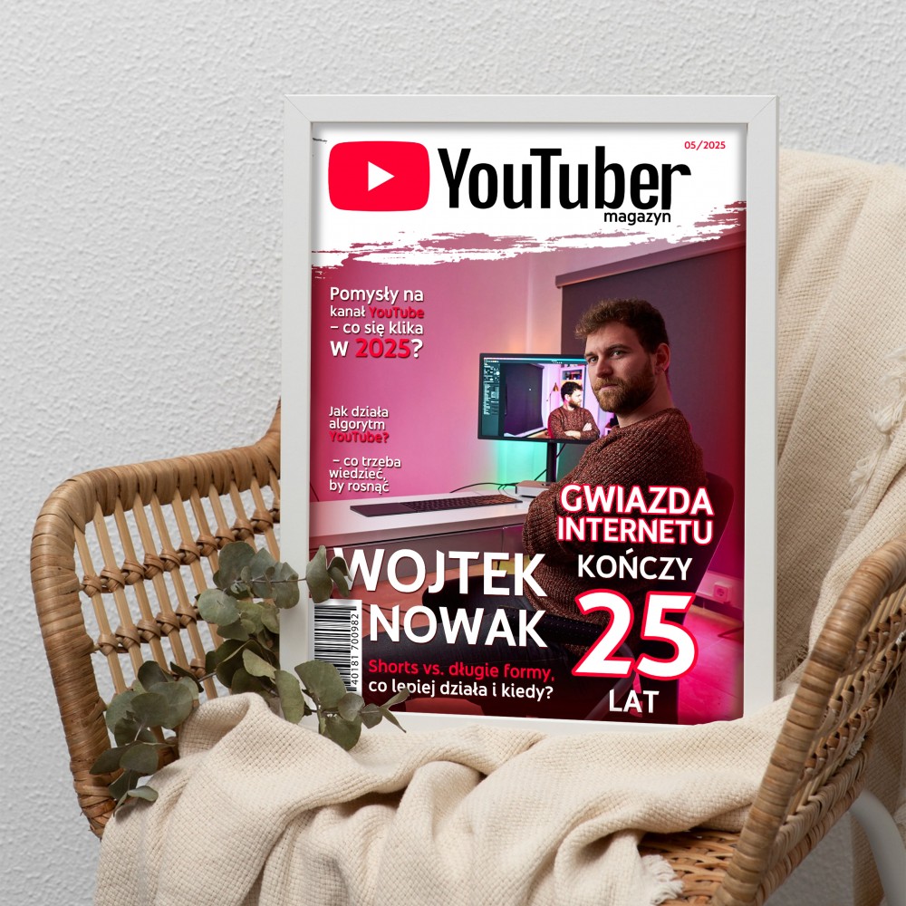 Okładka Magazynu YOUTUBER – Personalizowany Plakat A3 | Podaruj Moment Sławy