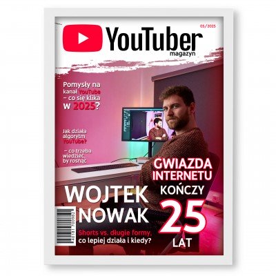 Okładka Magazynu YOUTUBER – Personalizowany Plakat A3 | Podaruj Moment Sławy