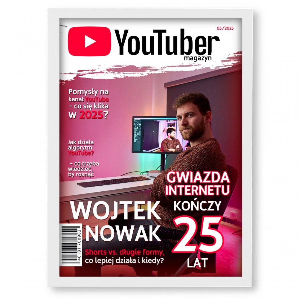 Okładka Magazynu YOUTUBER – Personalizowany Plakat A3 | Podaruj Moment Sławy