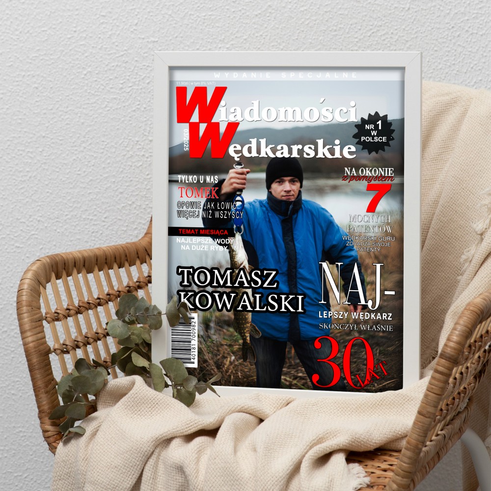 Personalizowana okładka „Wiadomości Wędkarskie” A3 – wyjątkowy plakat dla wędkarza