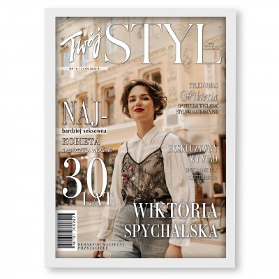 Personalizowana okładka magazynu „TWÓJ STYL” A3 – wyjątkowy prezent w ramce