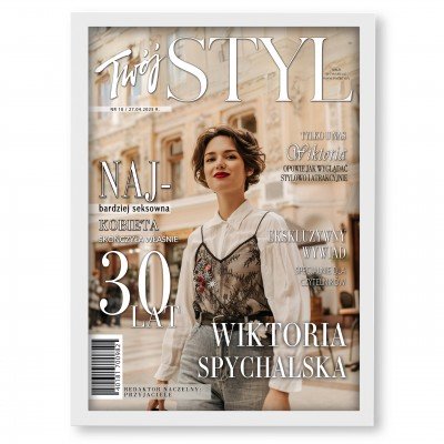 Personalizowana okładka magazynu „TWÓJ STYL” A3 – wyjątkowy prezent w ramce