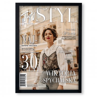 Personalizowana okładka magazynu „TWÓJ STYL” A3 – wyjątkowy prezent w ramce