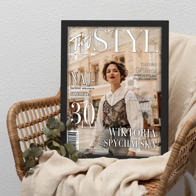 Personalizowana okładka magazynu „TWÓJ STYL” A3 – wyjątkowy prezent w ramce