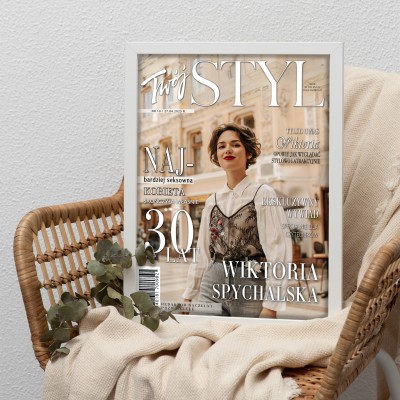 Personalizowana okładka magazynu „TWÓJ STYL” A3 – wyjątkowy prezent w ramce