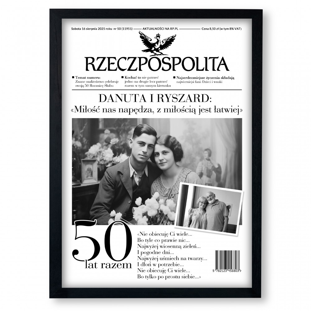 Plakat-okładka gazety „Rzeczpospolita” 30x40 cm – elegancki prezent na rocznicę