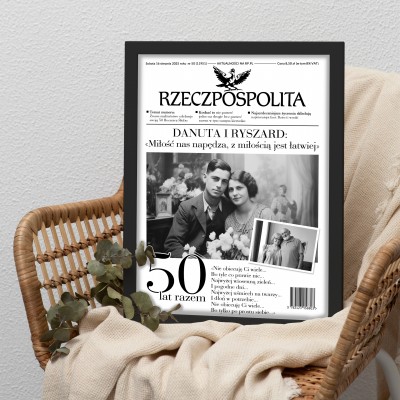 Plakat-okładka gazety „Rzeczpospolita” 30x40 cm – elegancki prezent na rocznicę