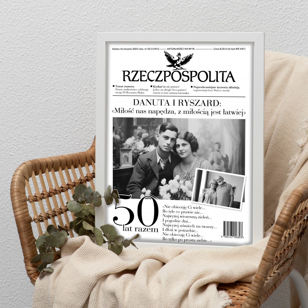 Plakat-okładka gazety „Rzeczpospolita” 30x40 cm – elegancki prezent na rocznicę