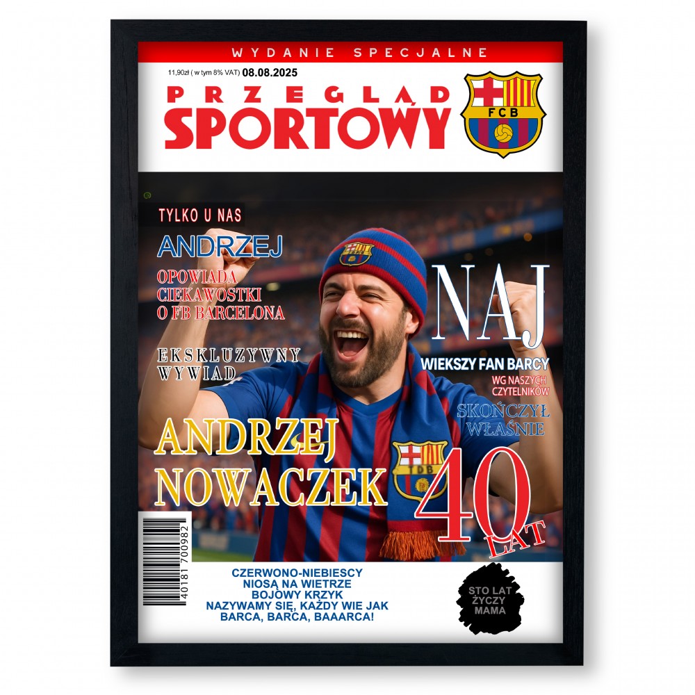 Personalizowana okładka magazynu „Przegląd Sportowy” A3