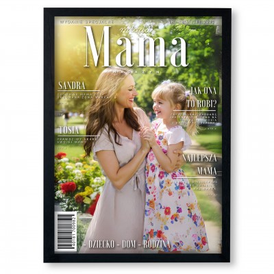 Personalizowana Okładka Magazynu MŁODA MAMA – Format A3 w Ramce