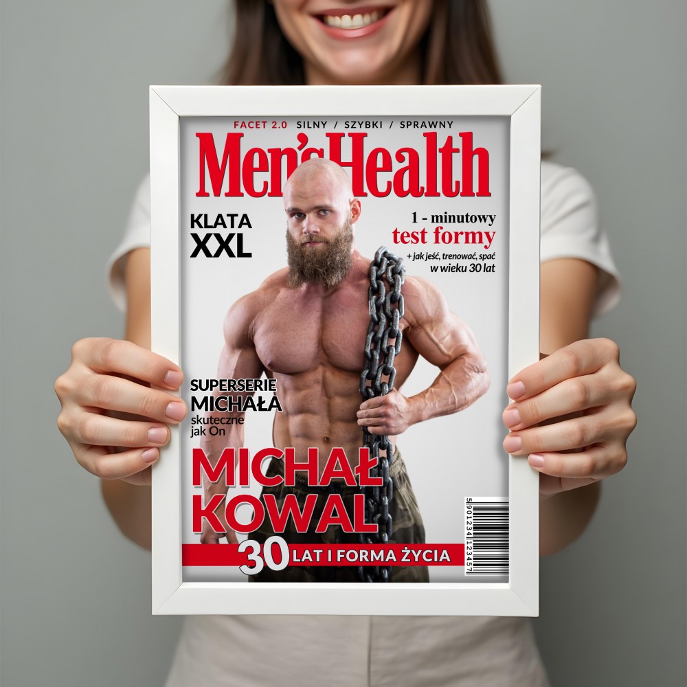 Personalizowana|Okładka Magazynu MEN’S HEALTH|Format A3 w Ramce