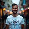 Koszulka z Nadrukiem Slenderman | Straszny Prezent dla Fana Horroru i Pop Kultury