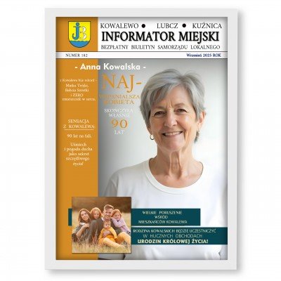 Okładka Magazynu Informator Miejski – Personalizowany Prezent w Ramce A4