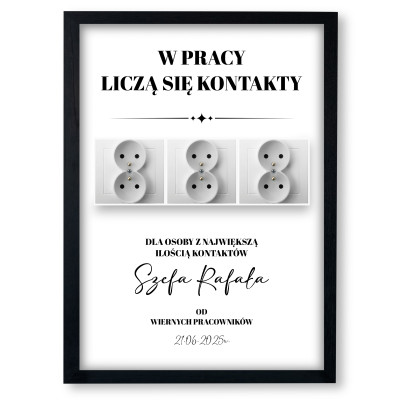 Personalizowany Plakat A3 – „W pracy liczą się kontakty”