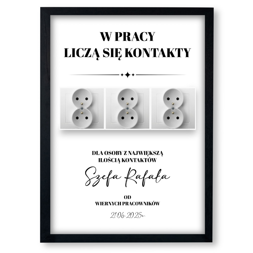 Personalizowany Plakat A3 – „W pracy liczą się kontakty”