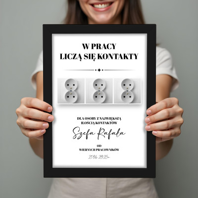 Personalizowany Plakat A3 – „W pracy liczą się kontakty”