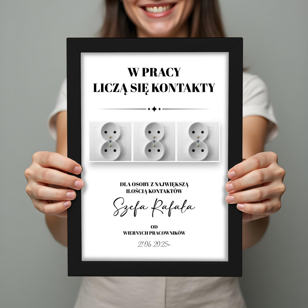Personalizowany Plakat A3 – „W pracy liczą się kontakty”