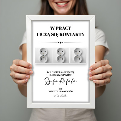 Personalizowany Plakat A3 – „W pracy liczą się kontakty”