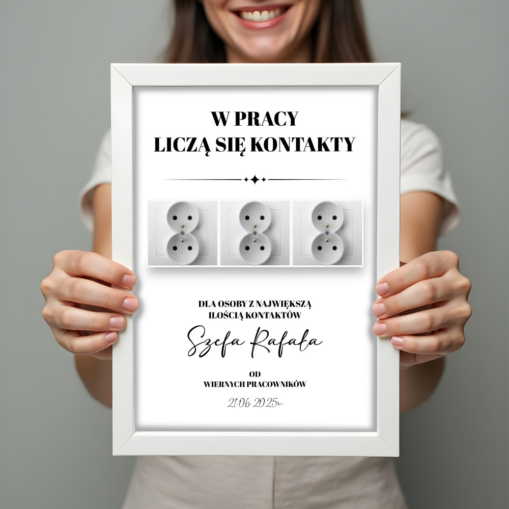 Personalizowany Plakat A3 – „W pracy liczą się kontakty”