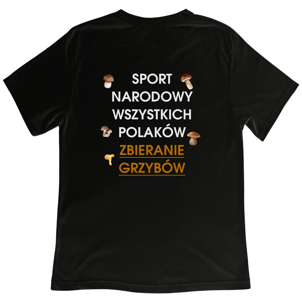 Koszulka z nadrukiem – Grzyby, zbieranie grzybów, sport narodowy Polaków