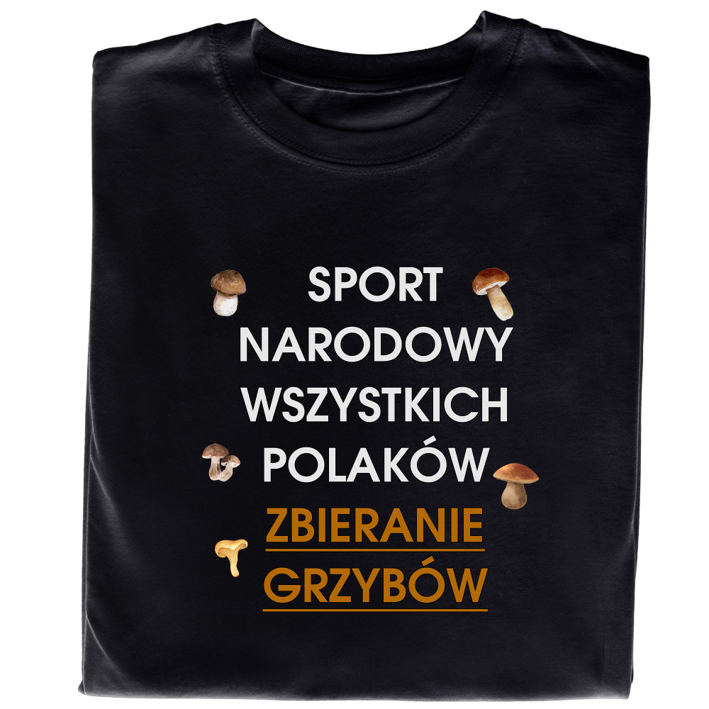 Koszulka z nadrukiem – Grzyby, zbieranie grzybów, sport narodowy Polaków