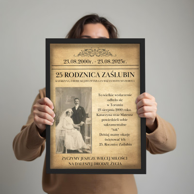 Okładka MAGAZYN ROCZNICA ŚLUBU – Personalizowany plakat ze zdjęciem