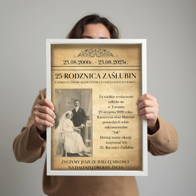 Okładka MAGAZYN ROCZNICA ŚLUBU – Personalizowany plakat ze zdjęciem