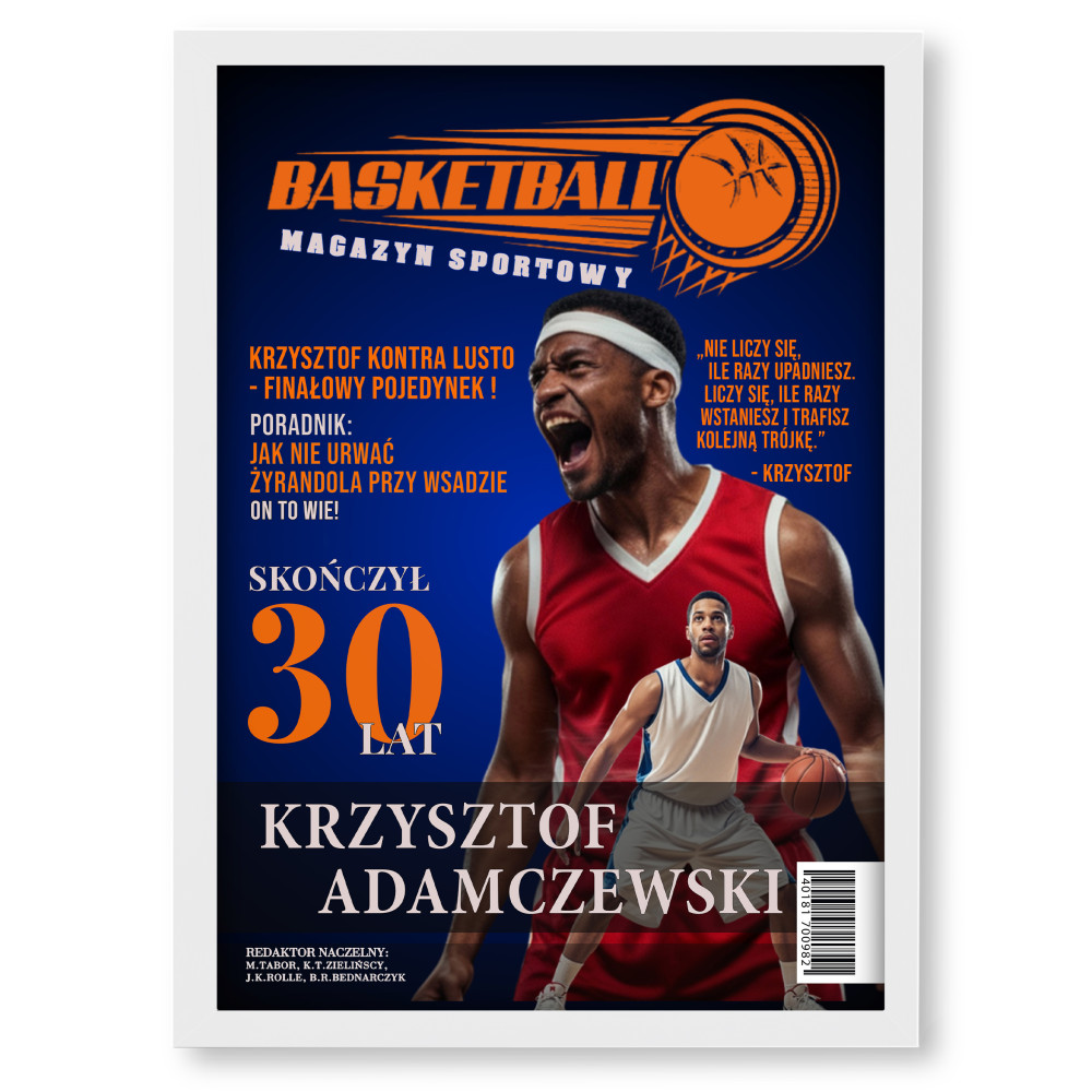 MAGAZYN KOSZYKARZ – Plakat ze zdjęciem | Prezent dla kibica