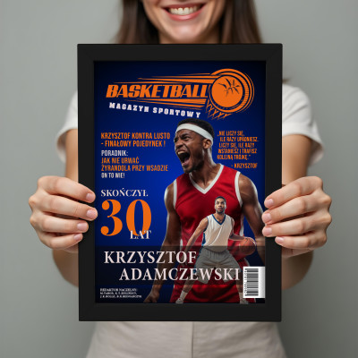 MAGAZYN KOSZYKARZ – Plakat ze zdjęciem | Prezent dla kibica