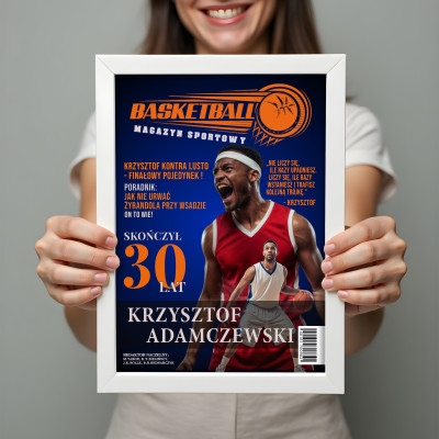 MAGAZYN KOSZYKARZ – Plakat ze zdjęciem | Prezent dla kibica