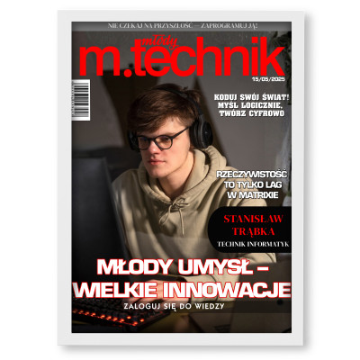 Personalizowany plakat „Magazyn MŁODY TECHNIK”| Super prezent dla pasjonata nauki i techniki