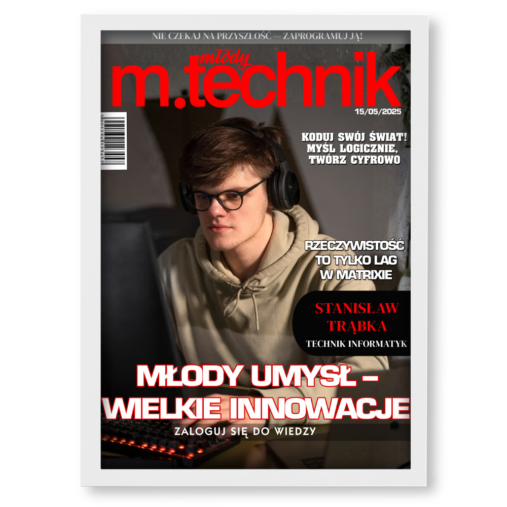 Personalizowany plakat „Magazyn MŁODY TECHNIK”| Super prezent dla pasjonata nauki i techniki