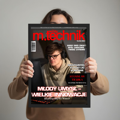 Personalizowany plakat „Magazyn MŁODY TECHNIK”| Super prezent dla pasjonata nauki i techniki