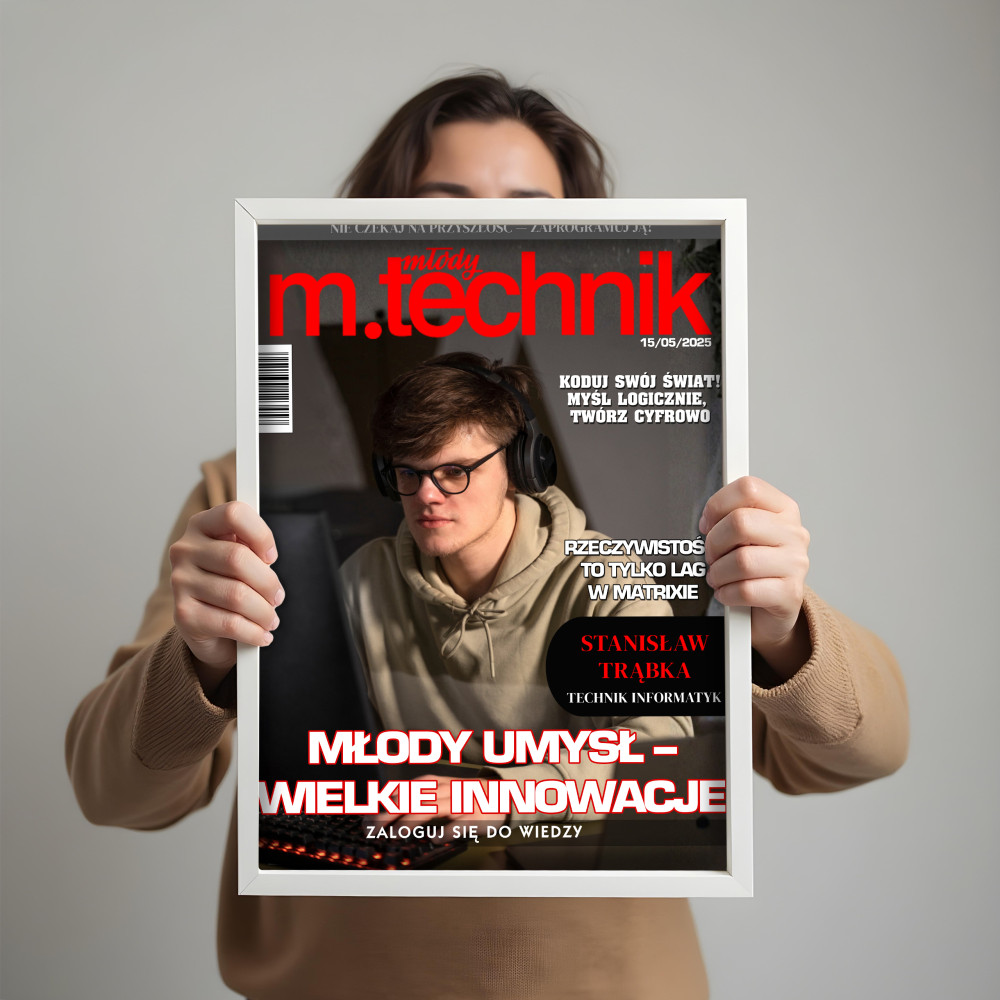 Personalizowany plakat „Magazyn MŁODY TECHNIK”| Super prezent dla pasjonata nauki i techniki