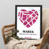 Personalizowany plakat Serce – „Moje serce tam, gdzie Ty”
