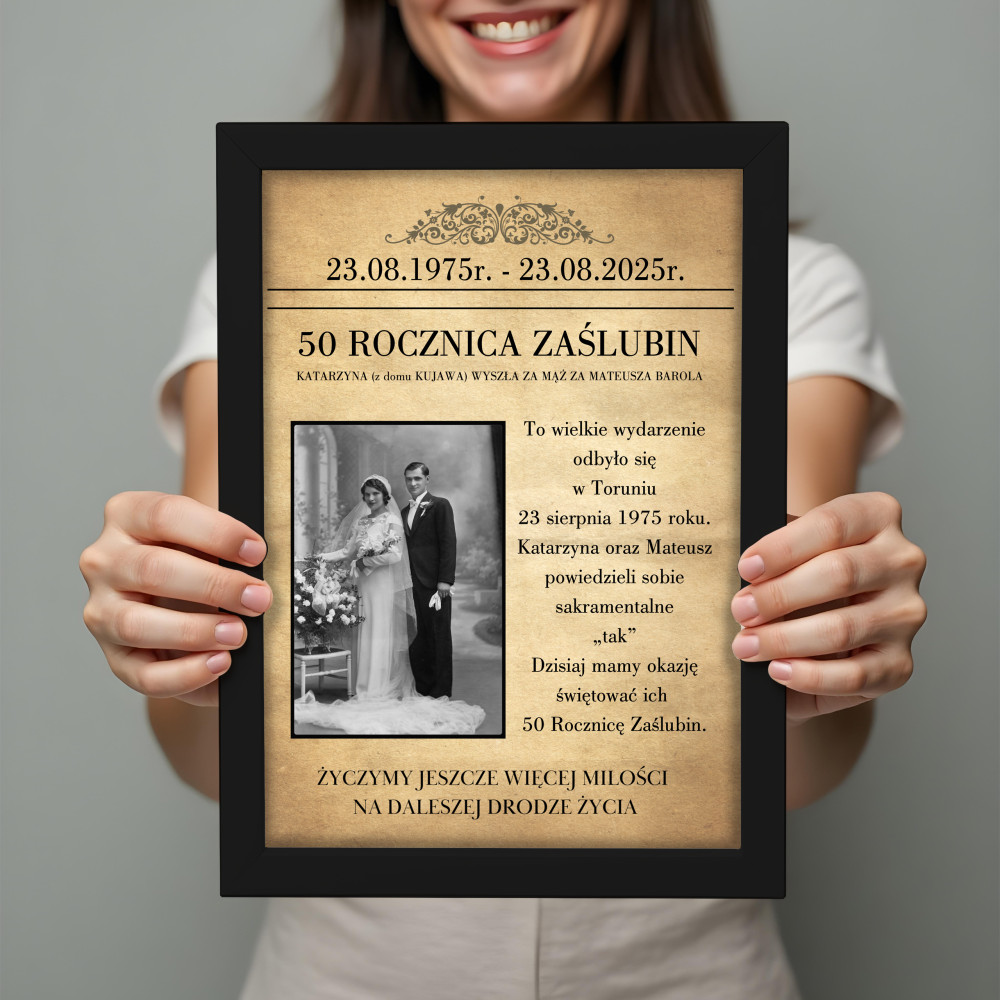 Okładka MAGAZYN ROCZNICA ŚLUBU – Personalizowany plakat ze zdjęciem