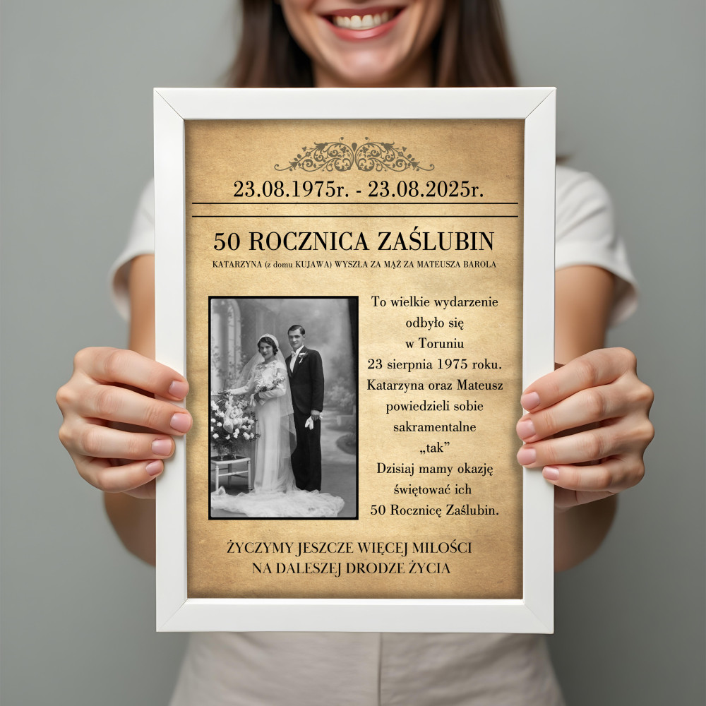 Okładka MAGAZYN ROCZNICA ŚLUBU – Personalizowany plakat ze zdjęciem