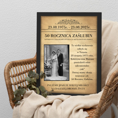 Okładka ROCZNICA ŚLUBU – Personalizowany plakat A3